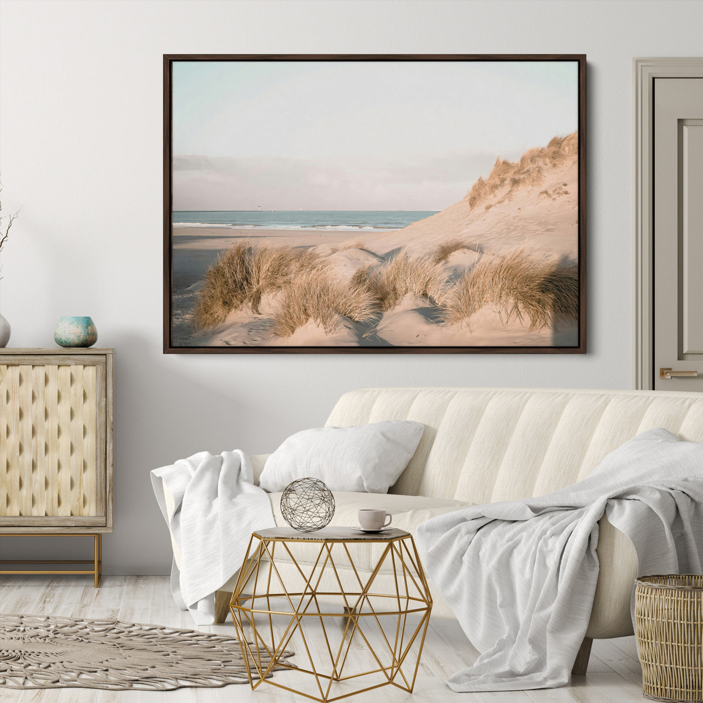 Beach Landscape Wall Art Canvas Print: Minimalist Seascape Decor