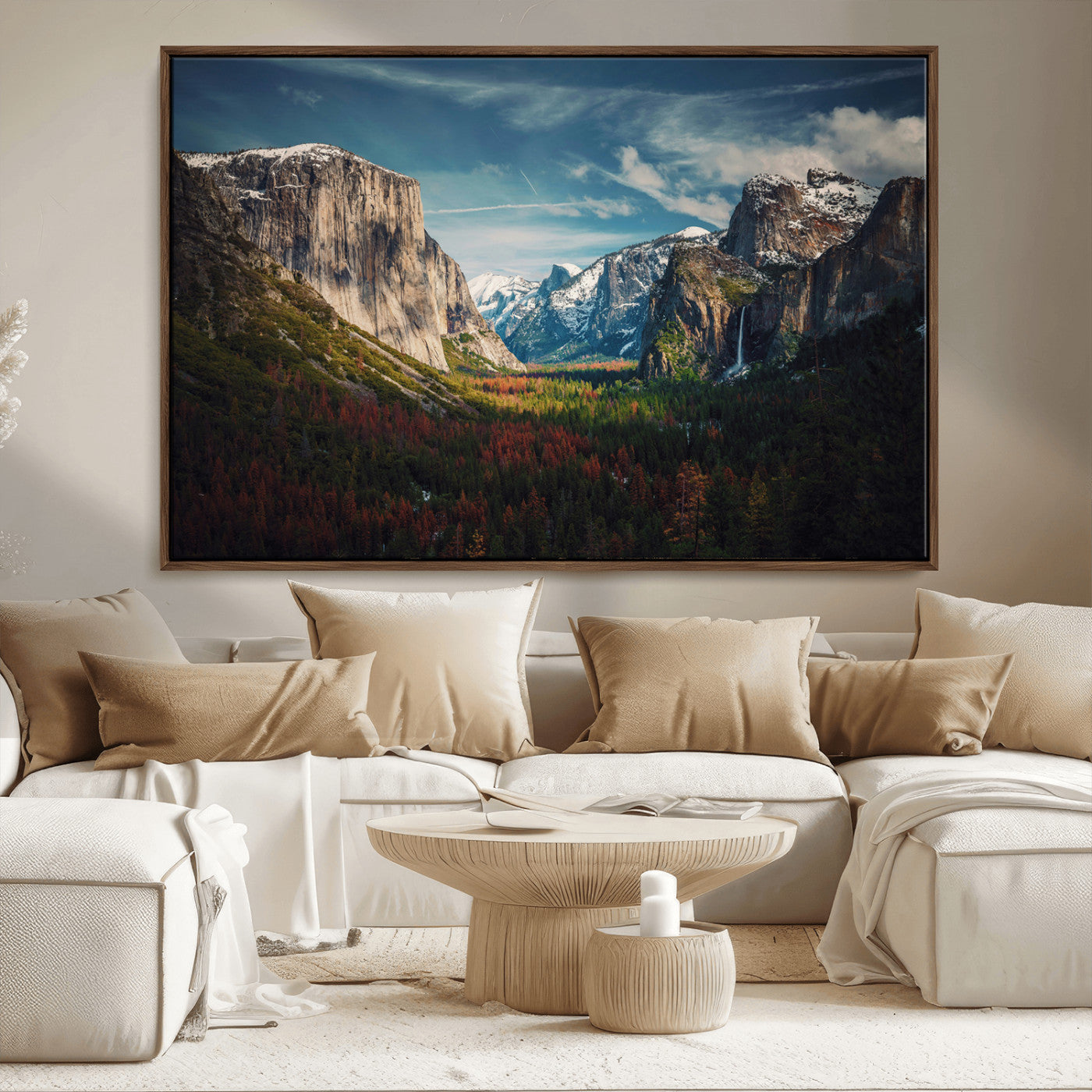MGV-FC-36X24 - Yosemite National Park Wall Art Canvas Print, Framed Mountain Landscape Art Picture Print, El Capitan Perfect Rustic Farmhouse Decor Artwork