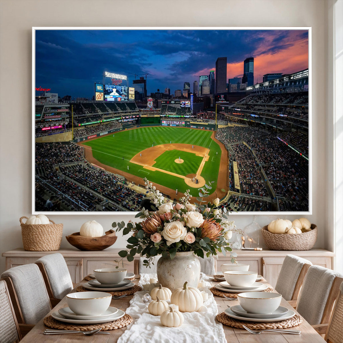 68222753-MGV-CV-36X24 - Target Field Wall Art Canvas Print, Baseball Stadium Scene