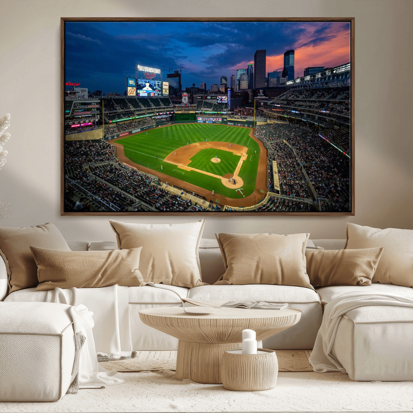 Target Field Wall Art Canvas Print, Baseball Stadium Print, Minneapolis Major League Baseball's Minnesota Twins