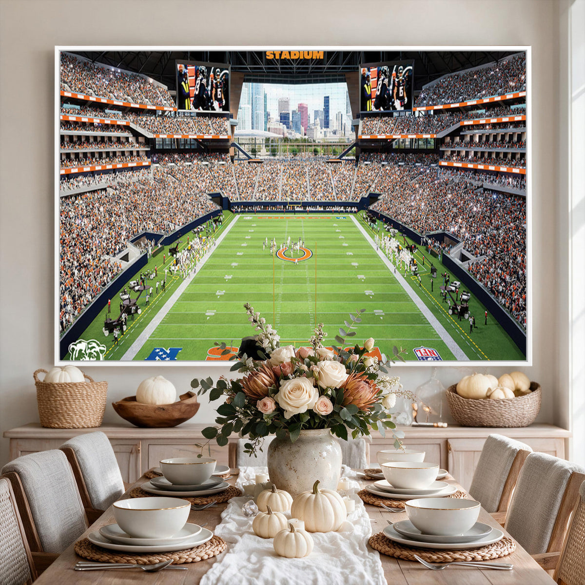 76935553-PAN-FL-20X10 - Chicago Bears Soldiers Field Wall Art Canvas Print, Home Office Wall Decor