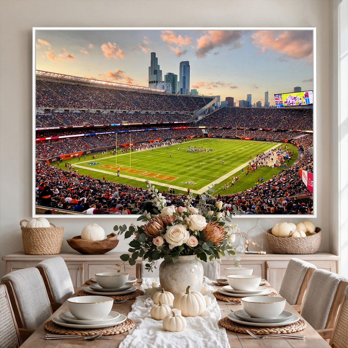 55377093-PAN-FL-20X10 - Chicago Bears Soldiers Field Wall Art Canvas Print, Man Cave Wall Decor