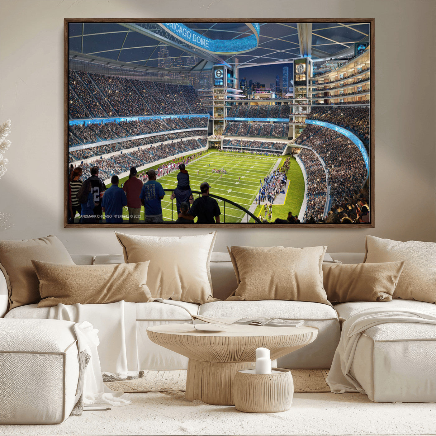 MGV-FC-36X24 - Chicago Bears Soldiers Field Wall Art Canvas Print – Framed Football Stadium Artwork for Sports