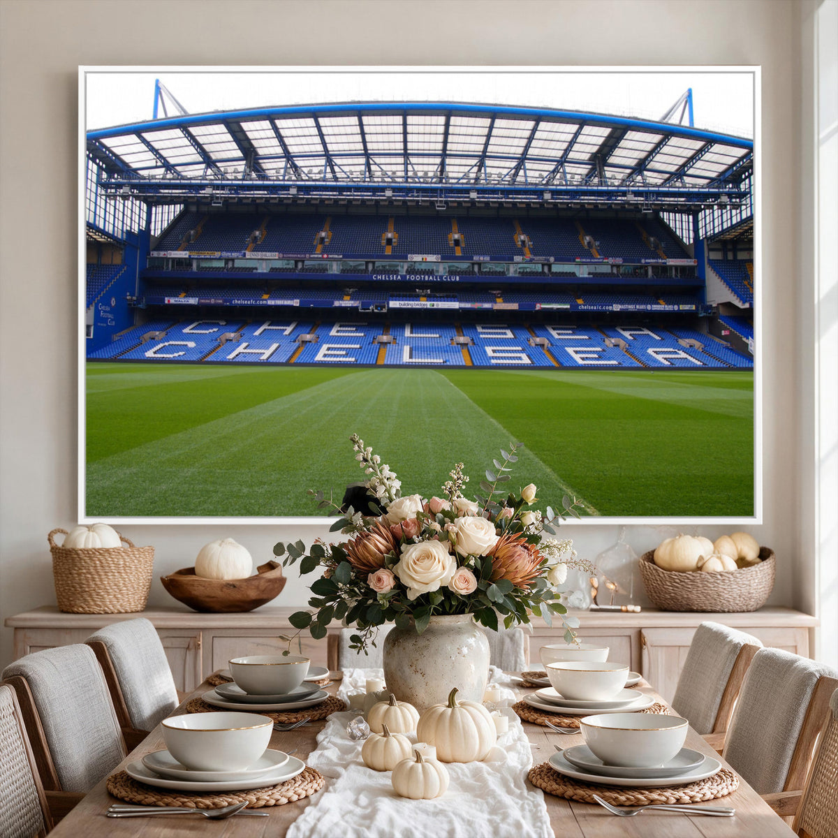 38616413CHELSA-MGV-CV-36X24 - Stamford Bridge Chelsea Football Stadium Canvas Wall Art
