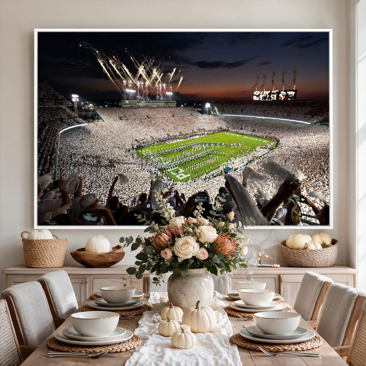 26666-MGV-CV-36X24 - Penn State Stadium Wall Art Canvas Print, White Out