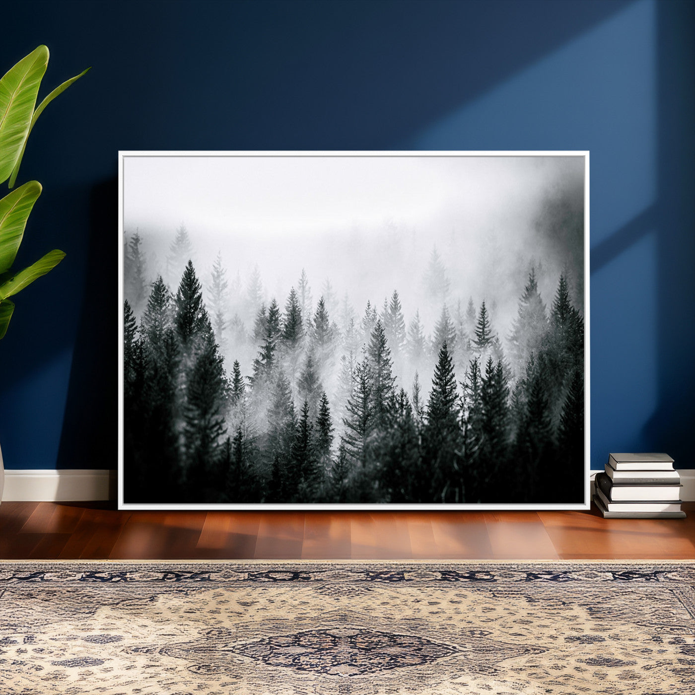 87750525-MGV-CV-36X24 - Foggy Forest Wall Art Canvas Print – Mountain Woodland Landscape Photography for Minimal Nature Home Decor