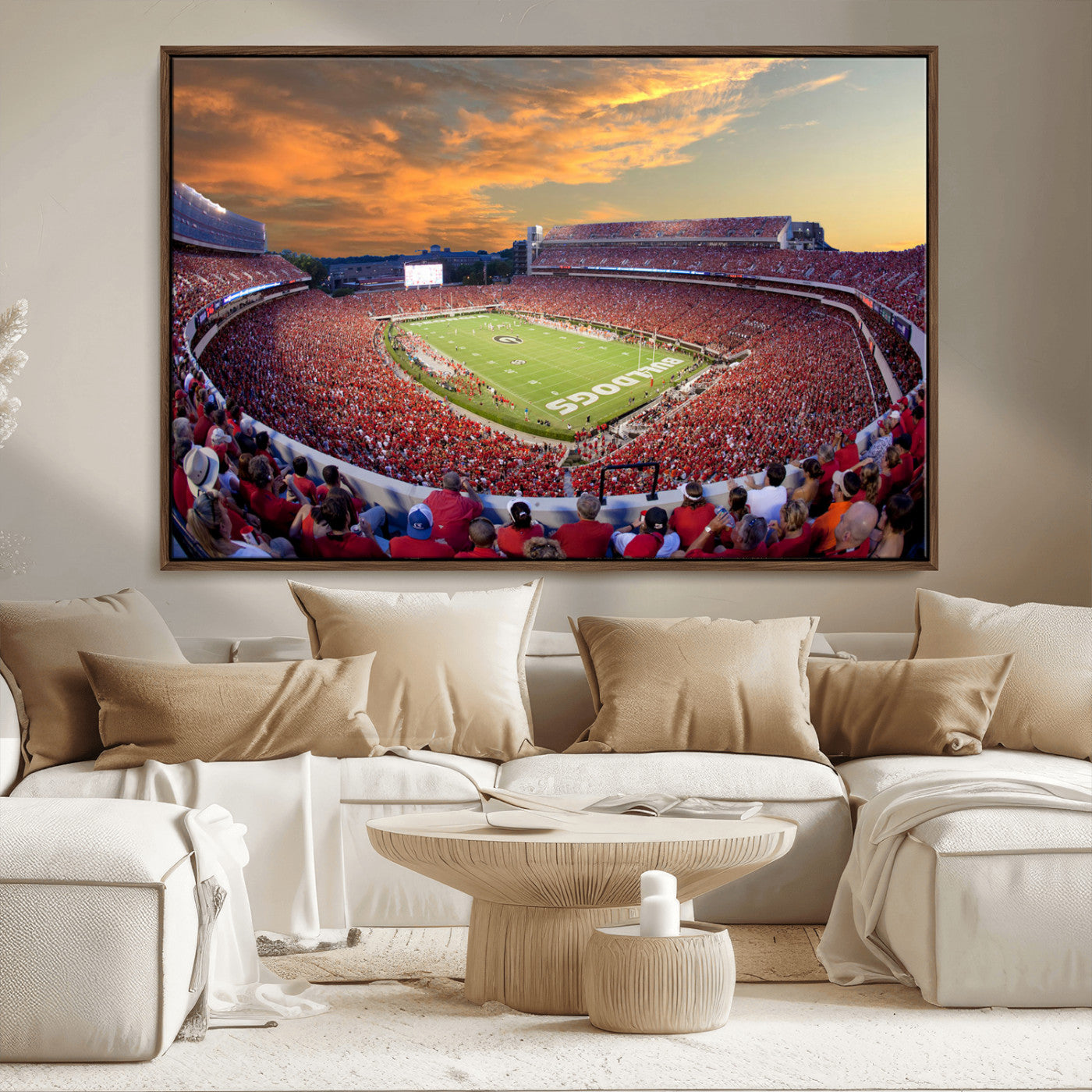 73680988-MGV-CV-36X24-Dooley Stadium Wall Art Print, Sports Arena Canvas Wall Art, Dooley Field at Sanford Stadium Canvas Print, Modern Athletic Field Art Printing