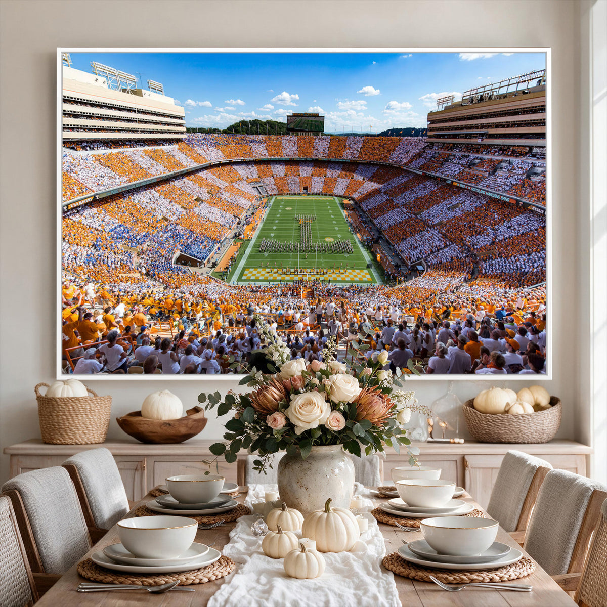 77097951-MGV-CV-36X24 - Tennessee Neyland Stadium Wall Art, Sports Arena Canvas, Extra Large Game Room Wall Decor