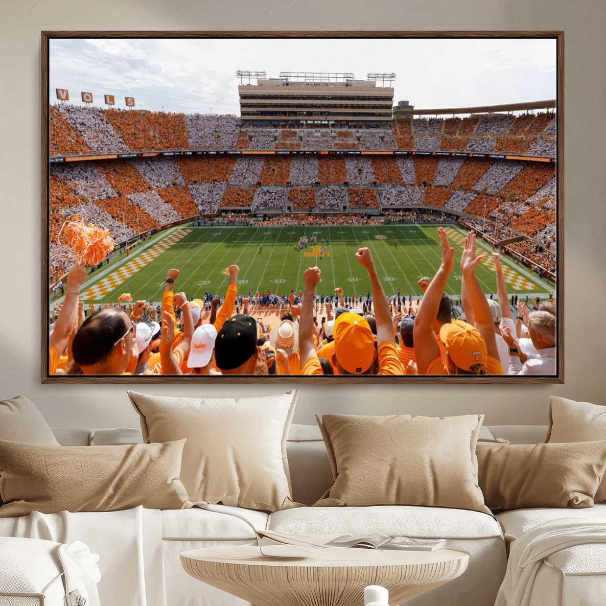 76011417-MGV-FC-36X24 - Tennessee Neyland Stadium Wall Art, Sports Arena Canvas Print, Panoramic Stadium Artwork for Home, Office