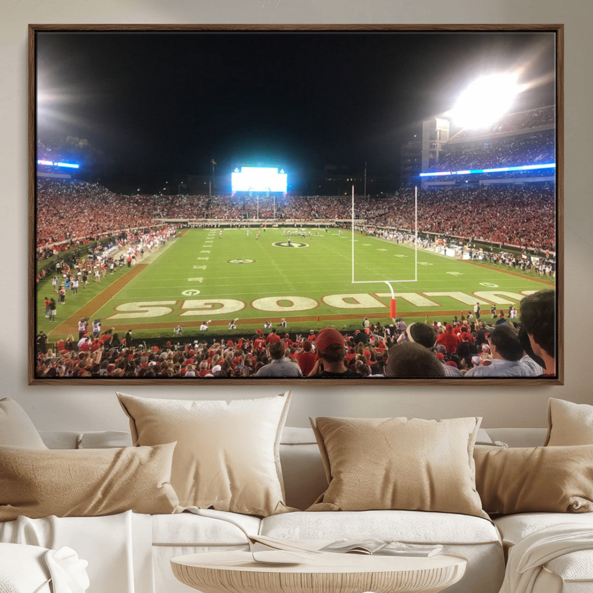 16230786-MGV-CV-36X24-Dooley Stadium Wall Art, Sports Arena Panoramic Canvas Print, Modern Stadium Landscape Artwork for Home, Office