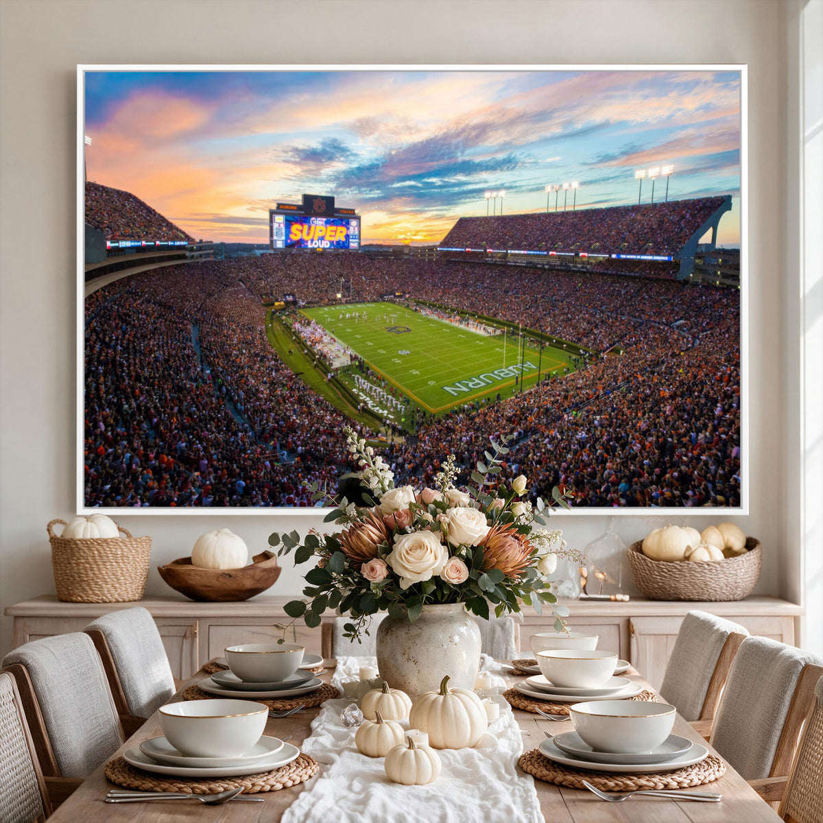 29755746-MGV-CV-36X24 - Jordan-Hare Stadium Wall Art Canvas Print, Football Stadium