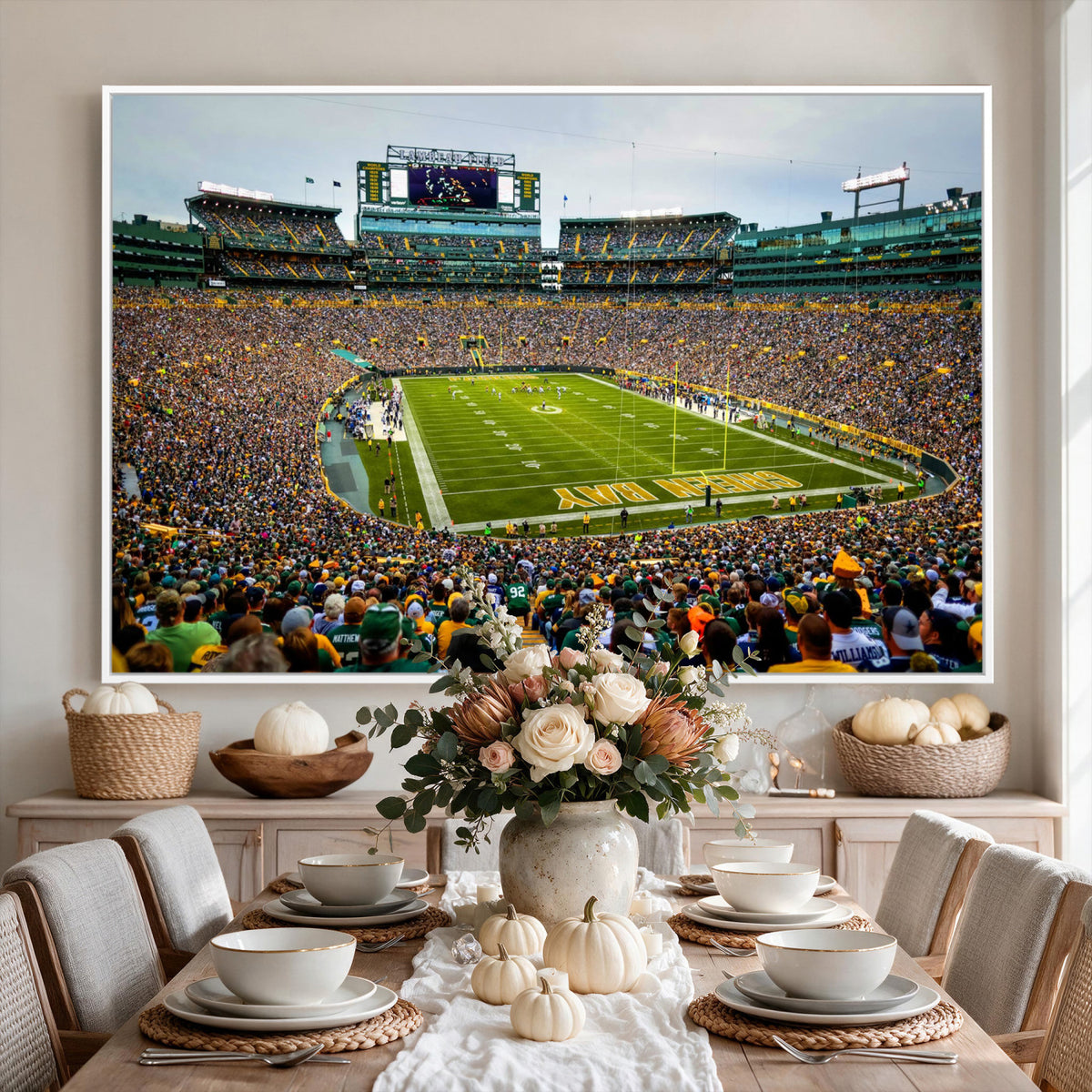 GBP101-MGV-CV-36X24 - Green Bay Packers Lambeau Field Stadium Wall Art Canvas Print