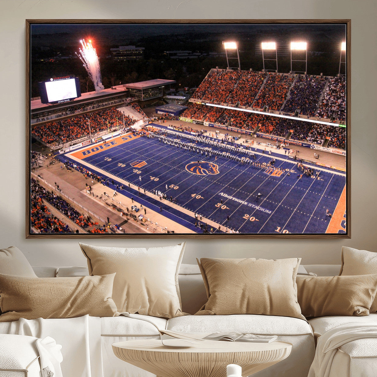 BS1001S-MGV-FC-36X24 - Boise State Broncos Albertsons Stadium Wall Art Canvas Print