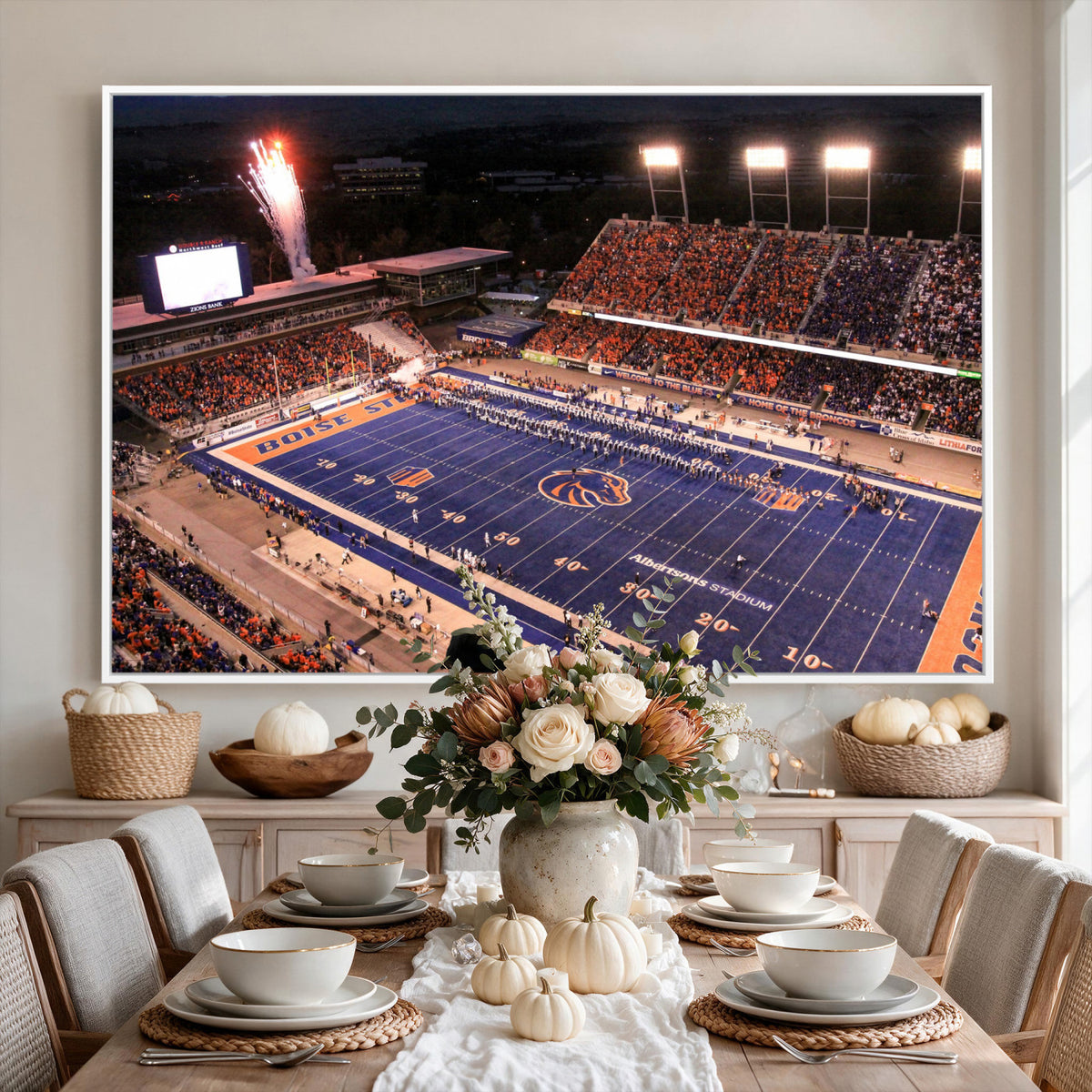 BS1001S-MGV-CV-36X24 - Boise State Broncos Albertsons Stadium Wall Art Canvas Print