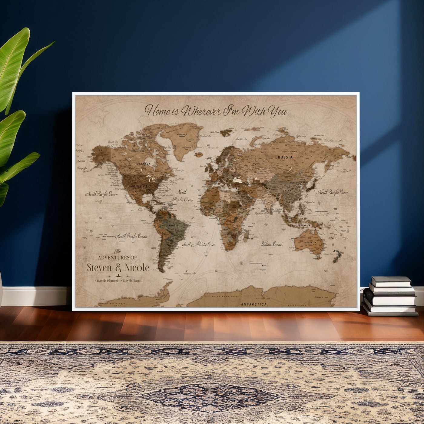 16491190-MGV-FC-36X24 - Personalized Push Pin World Map Wall Art Canvas Print with Pins – Customize  Travel Tracker Map for Home and Office Décor