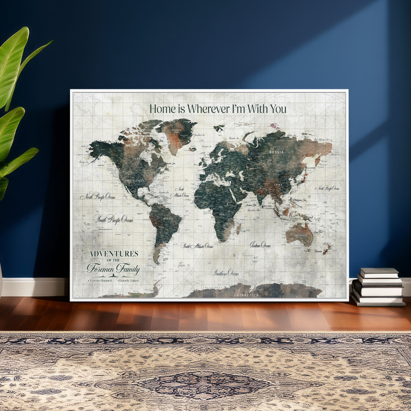 81931818-MGV-FC-36X24 - Personalized Push Pin World Map Wall Art Canvas Print with Pins – Customize  Travel Tracker Map for Home and Office Décor
