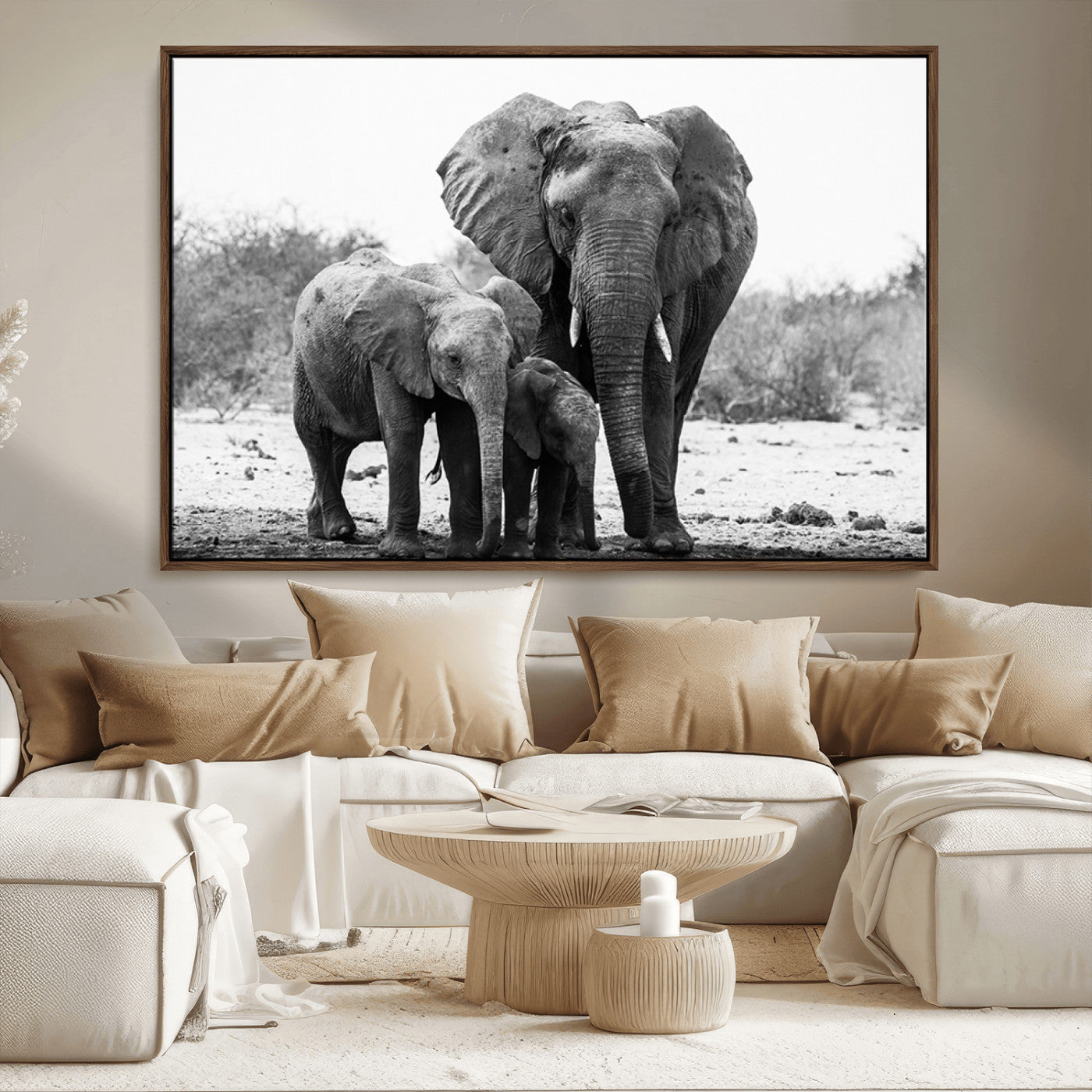 MGV-FC-36X24 - Elephant Family Africa Wall Art Canvas Print