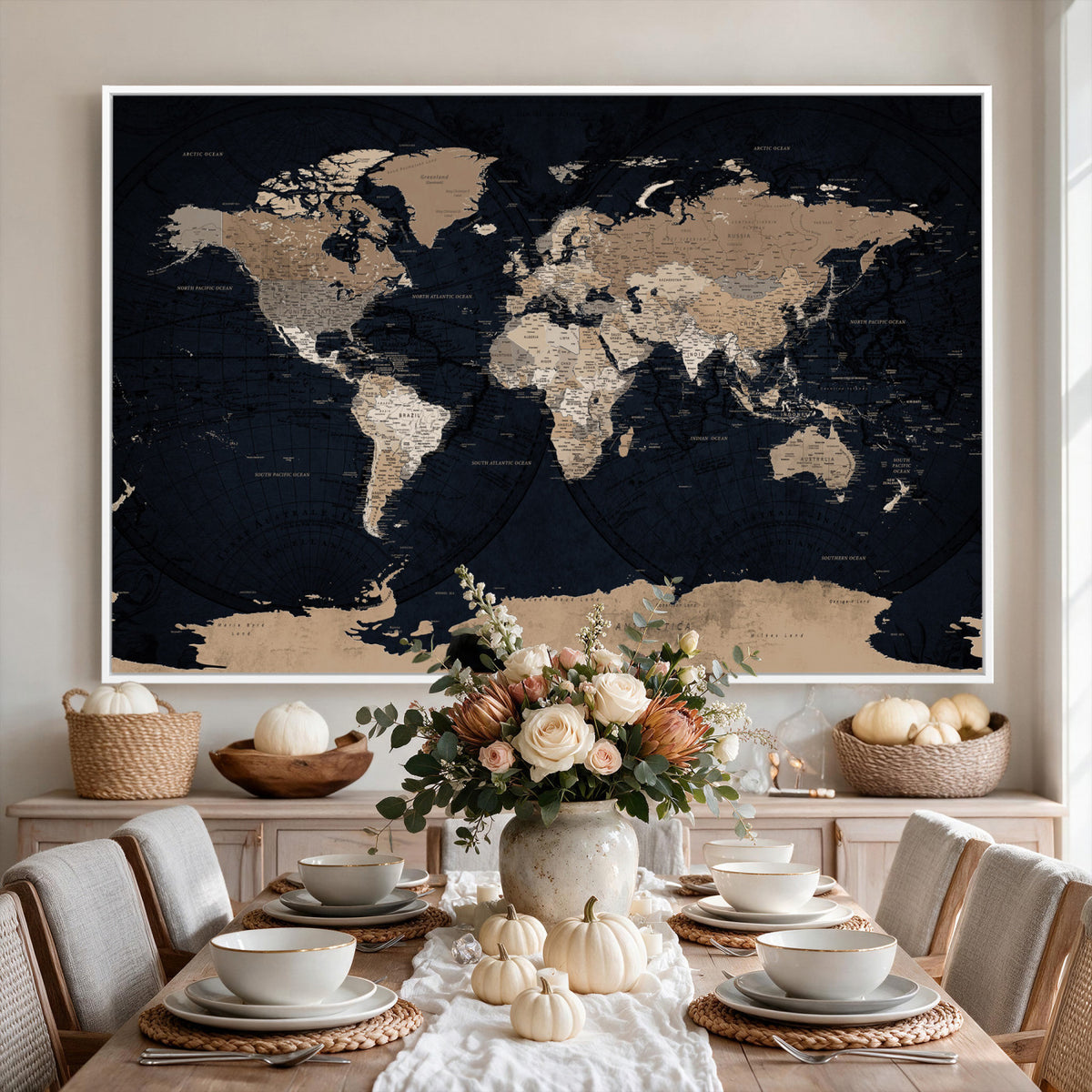 25812727-MGV-CV-36X24 - Grunge Wall Art World Map Canvas Print