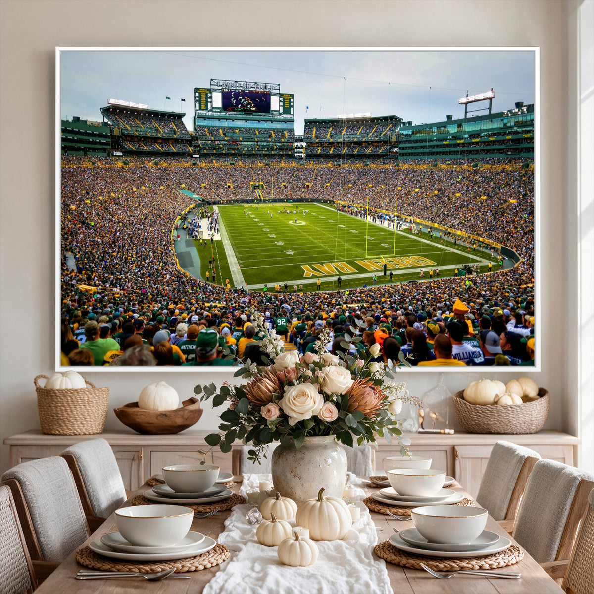 56521752-MGV-CV-36X24 - Green Bay Packers Stadium Wall Art Canvas Print, Lambeau Field