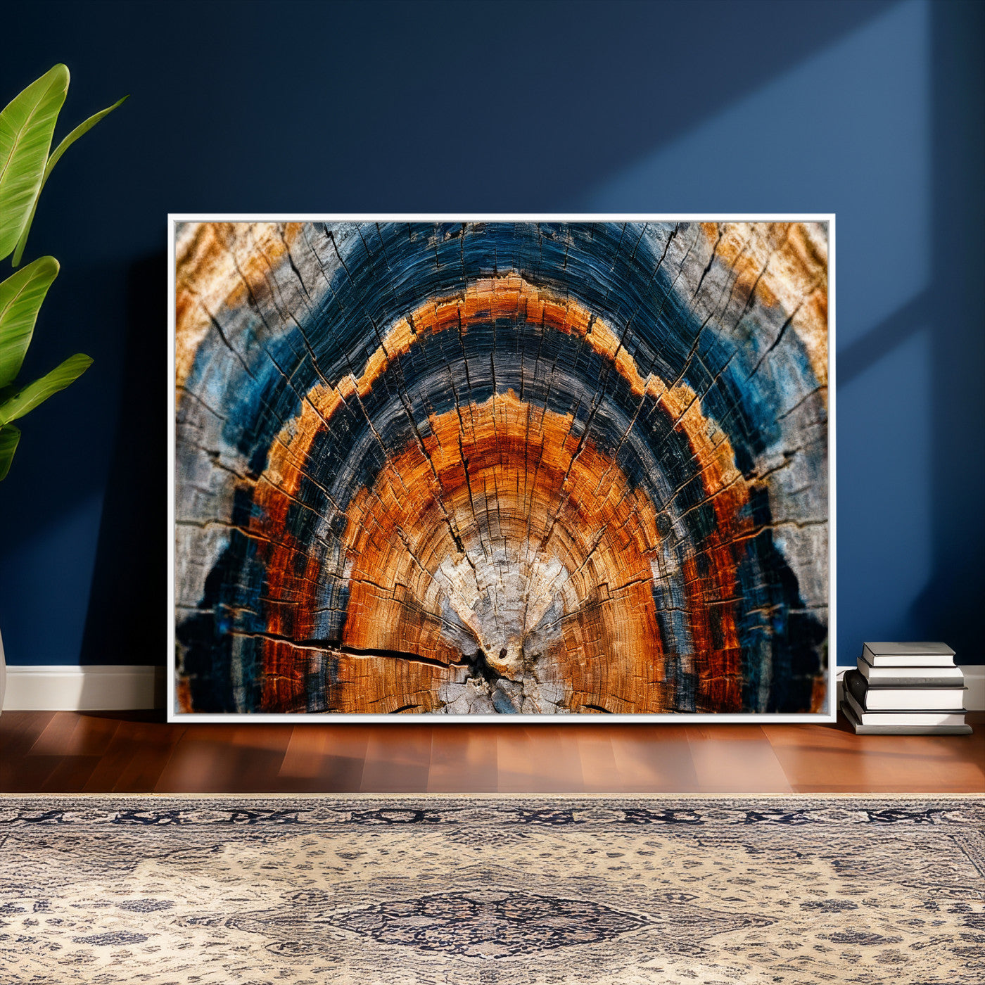 92693966N-MGV-CV-36X24 - Abstract Wood Grain Canvas Print, Tree Ring Pattern Wall Art, Framed Canvas Ready to Hang