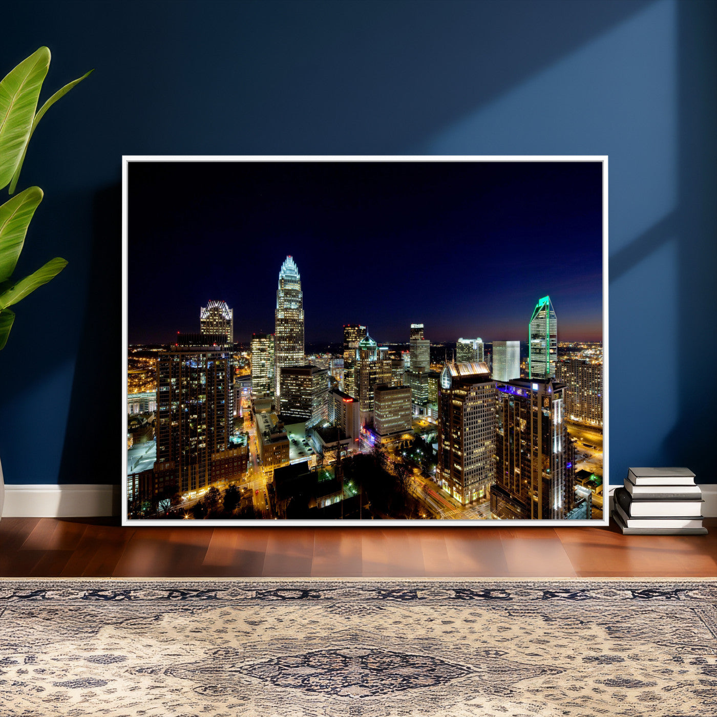 47163738-MGV-CV-36X24 - Atlanta Skyline Wall Art Canvas Print, Atlanta Downtown Night Cityscape Print for Modern Urban Wall Decor