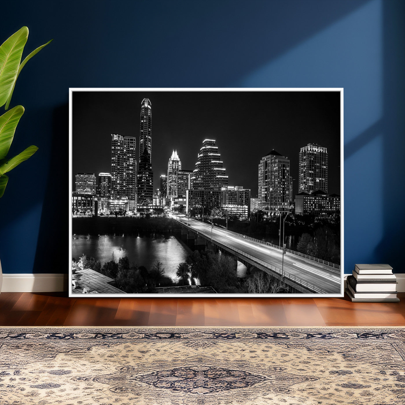 37531750-MGV-CV-36X24 - Austin Skyline Wall Art Canvas Print, Austin Downtown Night Cityscape Print for Modern Urban Wall Decor