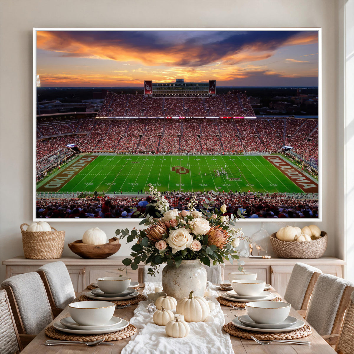 51457497-MGV-CV-36X24 - Oklahoma Sooners Stadium Wall Art Canvas Print, College Football Decor