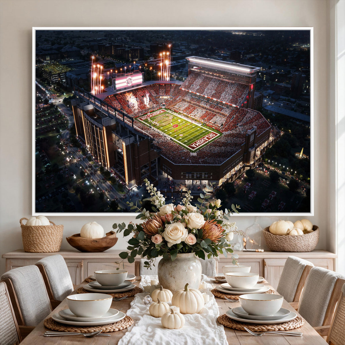 16867141-MGV-CV-36X24 - Oklahoma Memorial Stadium, Gaylord Memorial Stadium Wall Art
