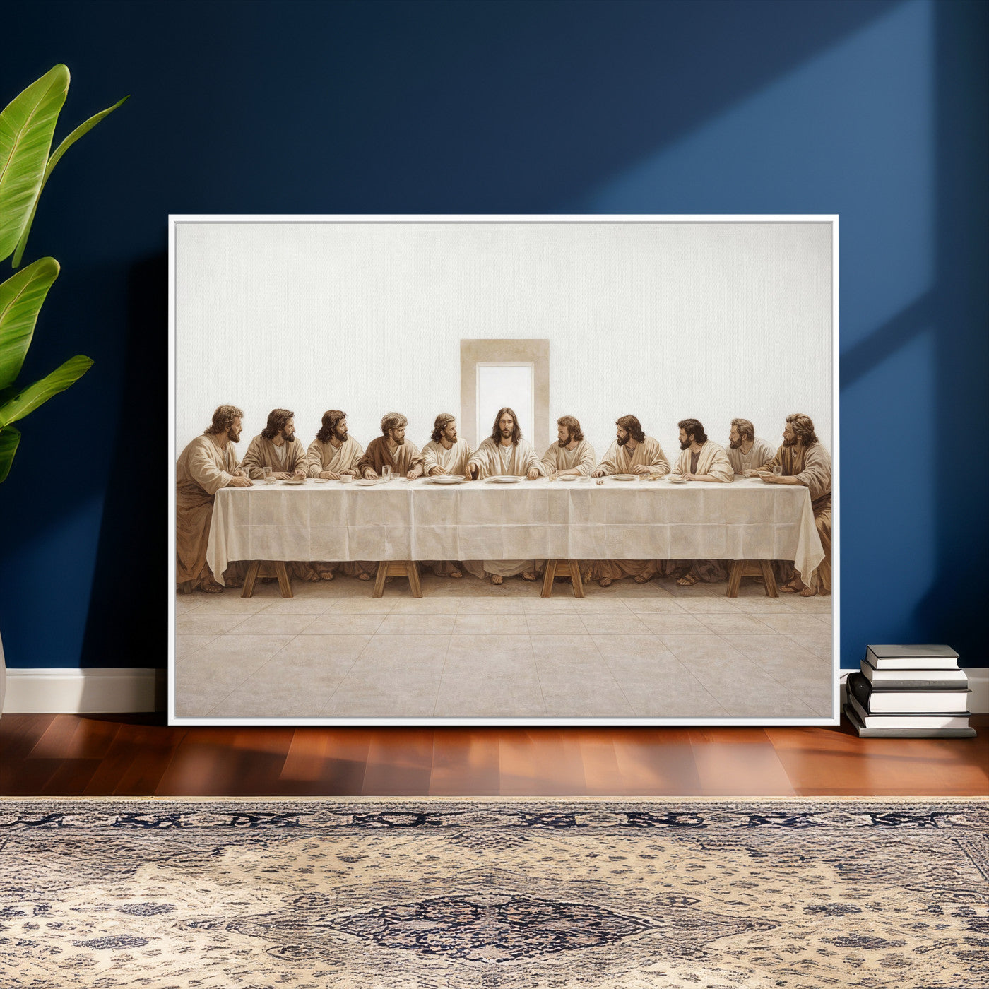 76380069-MGV-CV-36X24 - The Last Supper Wall Art Canvas Print, Jesus Christ Biblical Scene Canvas Print, Christian Religious Artwork for Church Living Room Decor