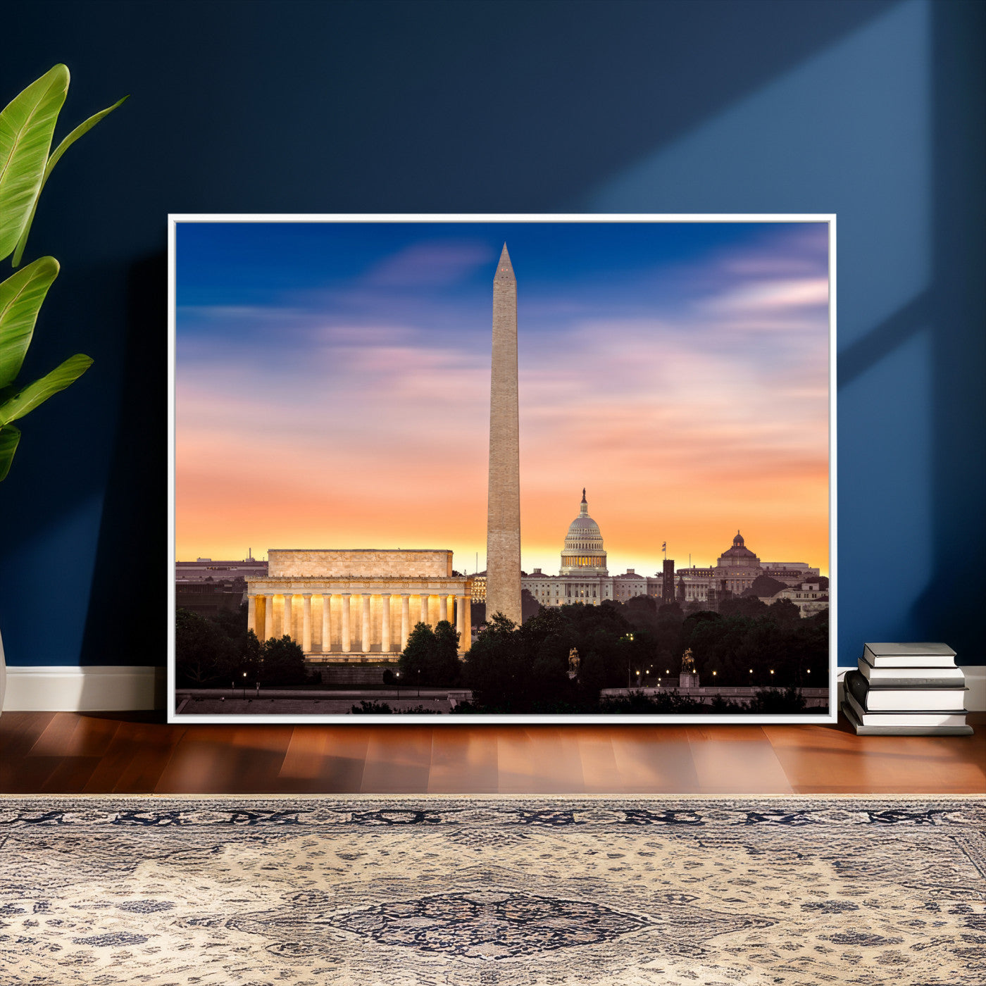72704063-MGV-CV-36X24 - Washington DC Skyline Wall Art Canvas Print – Lincoln Memorial, Washington Monument & Capitol Artwork Print