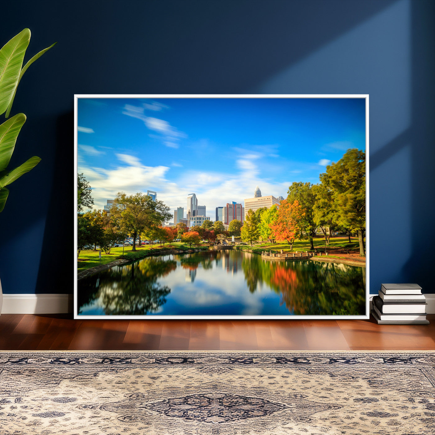 83254720-MGV-CV-36X24 - Charlotte Skyline Canvas Wall Art Print – North Carolina Cityscape Photography Print