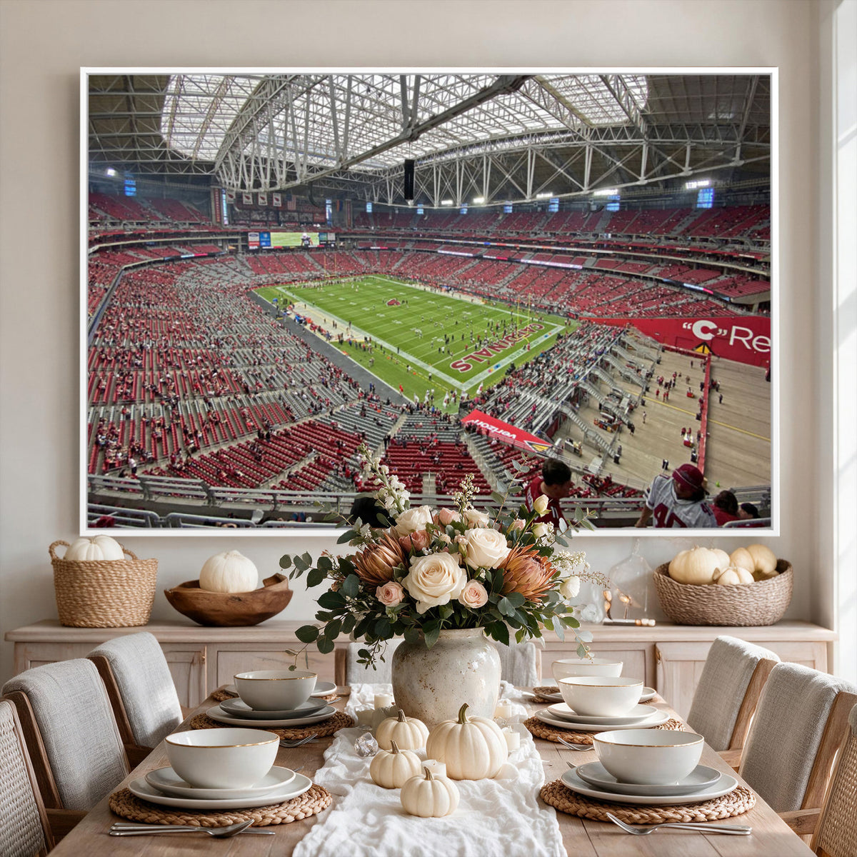 30579717-MGV-CV-36X24 - State Farm Stadium Canvas Wall Art, Arizona Cardinals Football Stadium Print, Glendale NFL Arena Panorama Artwork