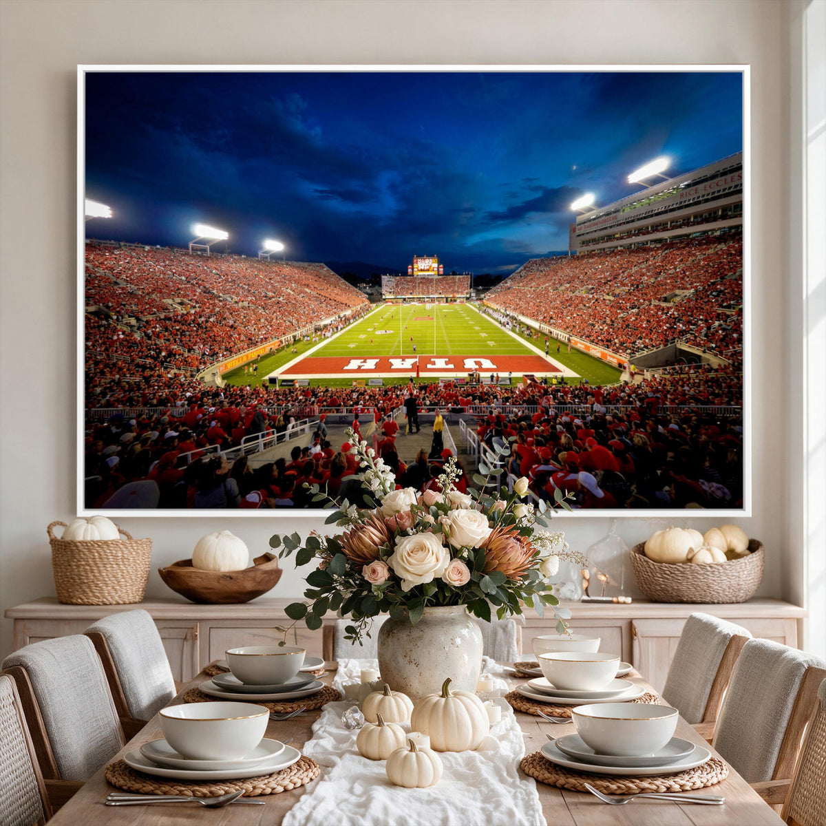 74019251-MGV-CV-36X24 - Rice-Eccles Stadium Wall Art Canvas Print - Utah Salt Lake City Stadium Print