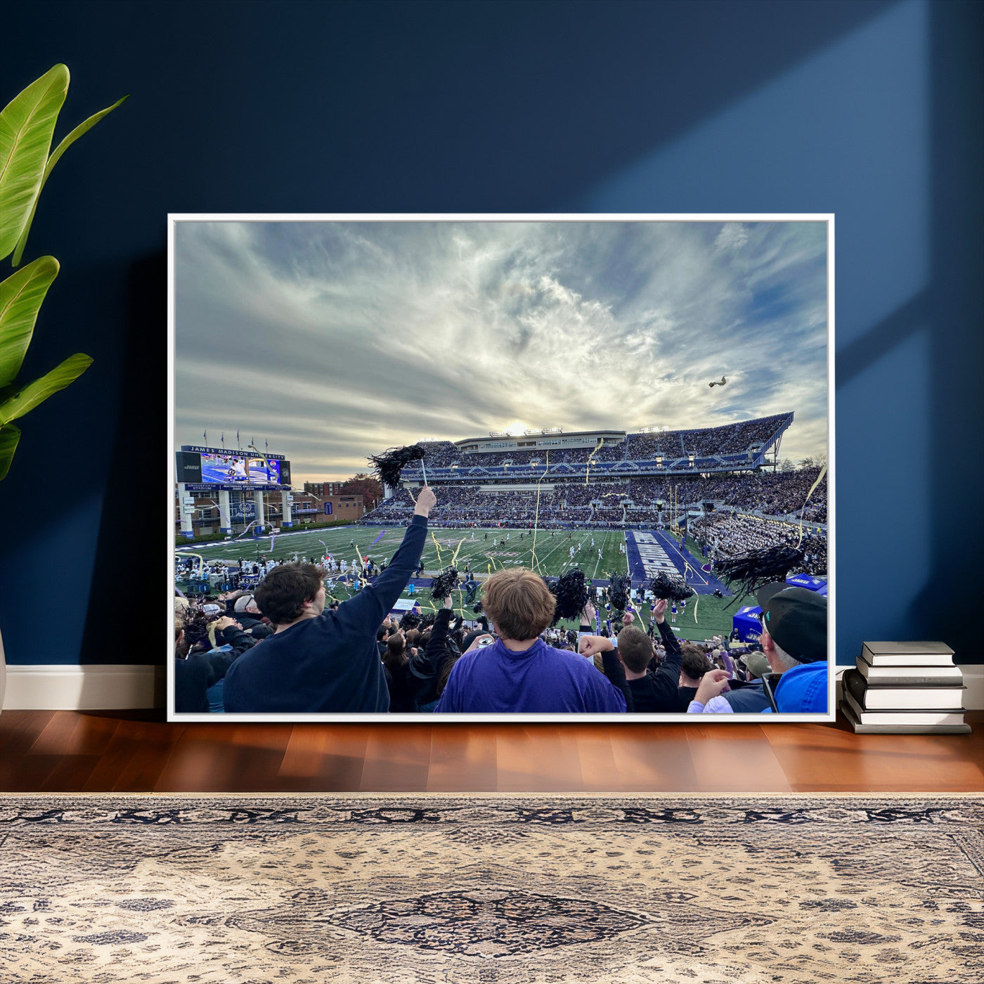 400867JMU-MGV-CV-36X24 - JMU Stadium Wall Art Canvas Print for Game Room Decor - James Madison University Stadium