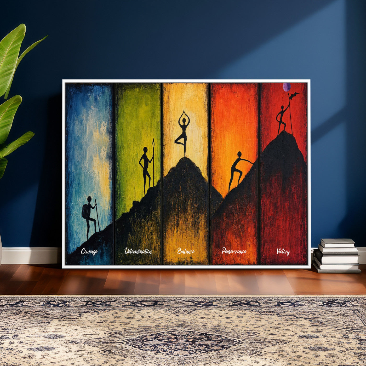 59418630-MGV-CV-36X24 - Success Journey Courage to Victory Wall Art Canvas Print - Motivational Office Decor