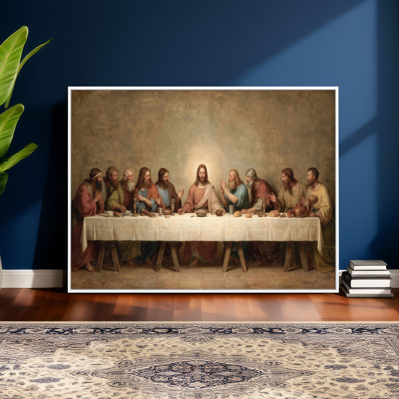 50761248-MGV-CV-36X24 - The Last Supper of Jesus Christ Wall Art Canvas Print - Classical Christian Faith Home Decor
