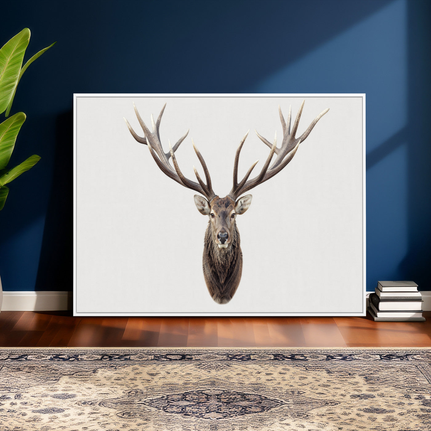 840173GY-MGV-CV-36X24 - Majestic Red Deer Canvas Wall Art – Stag Antlers Horns Print, Wildlife Hunting Poster, Rustic Cabin Lodge Decor