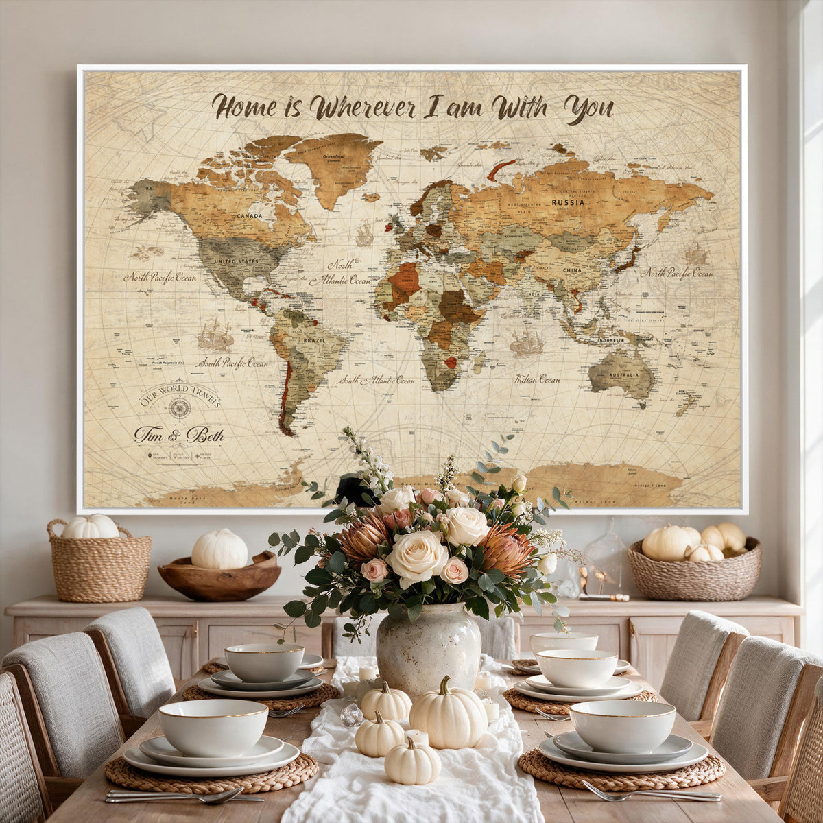 NEWMAP-22.jpg-_Poster-30x20 - World Map Wall Art Canvas Print, Modern Decorative Framed Map Artwork Prints for Living Room, Office, Bedroom Wall Decor
