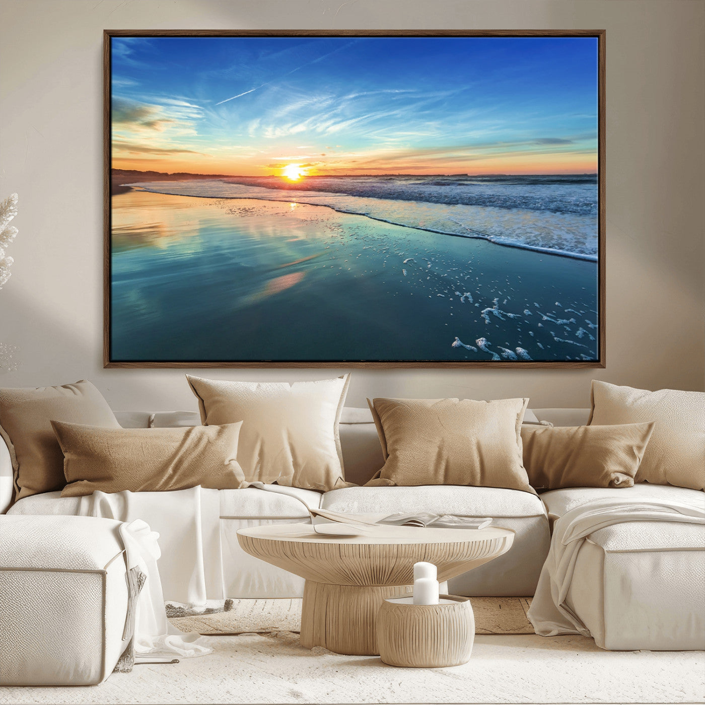 MGV-FC-36X24 - Blue Sky and Beach Wall Art Canvas Print