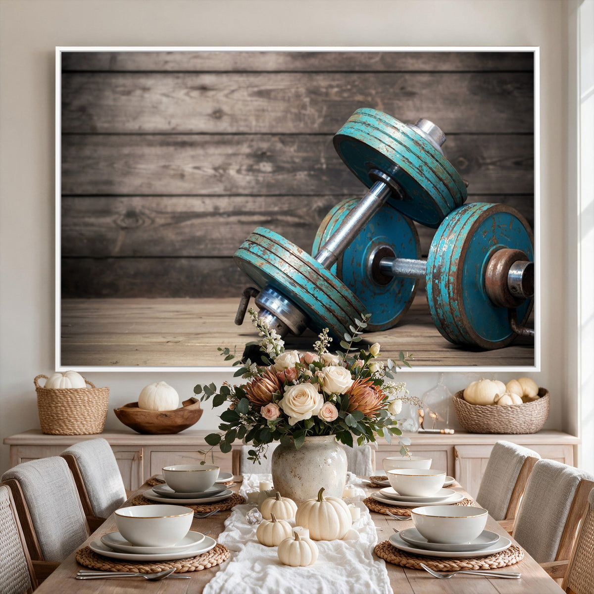 39364-MGV-CV-36X24 - Dumbbell and Sport Wall Art Canvas Print