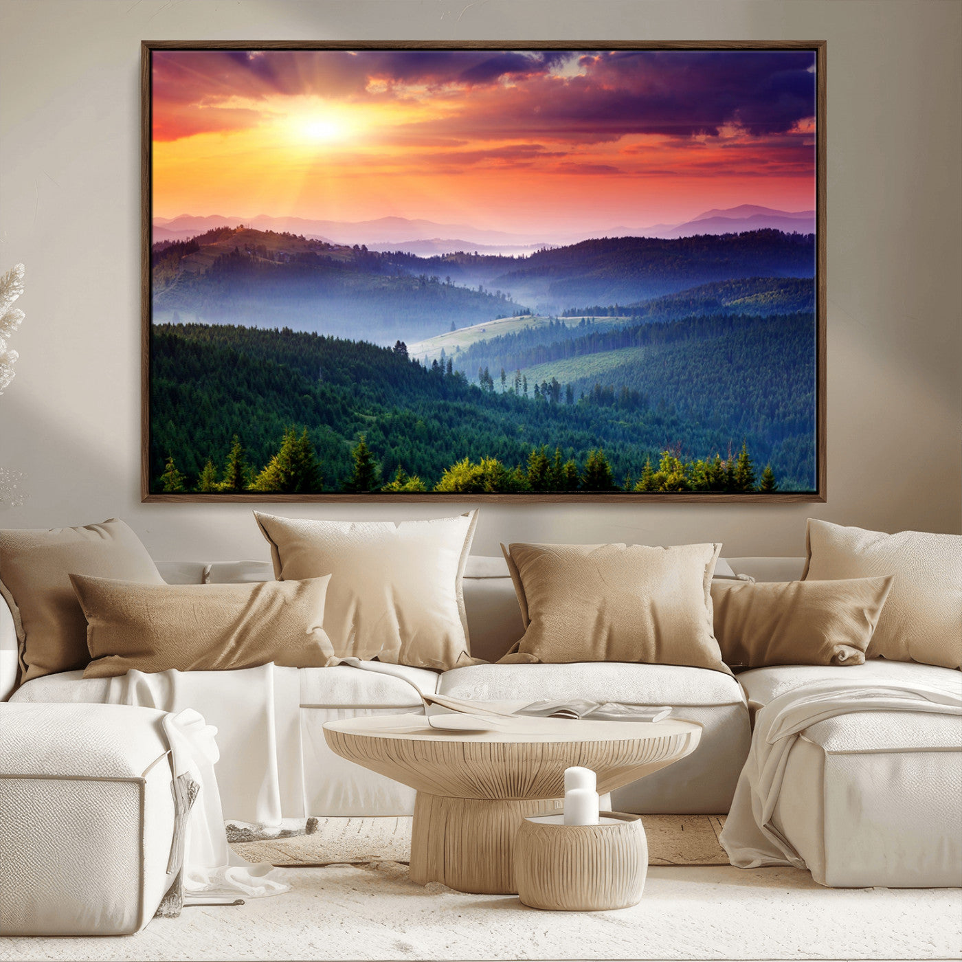 MGV-FC-36X24 - Mountain and Sunset Wall Art Canvas Print