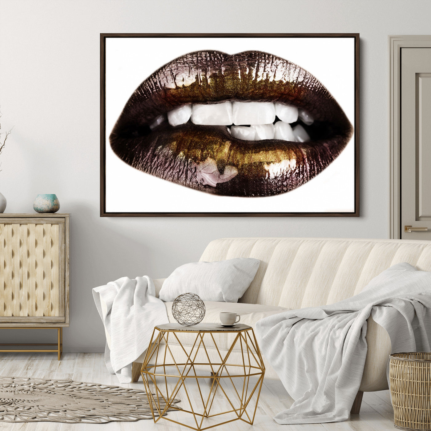 67580-MGV-CV-36X24-Close Up Lips Wall Art Canvas Print