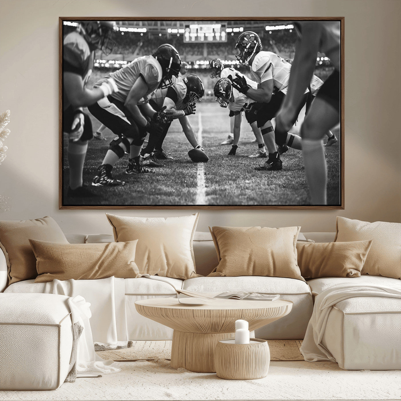 MGV-FC-36X24 - American Football Wall Art Canvas Print, Stadium Sport Wall Art Print