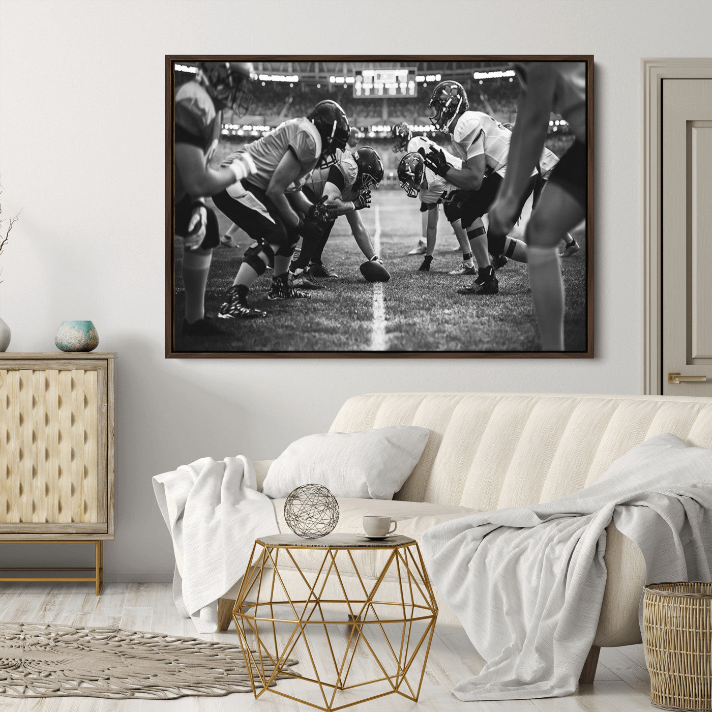 13273-MGV-CV-36X24-American Football Wall Art Canvas Print, Stadium Sport Wall Art Print