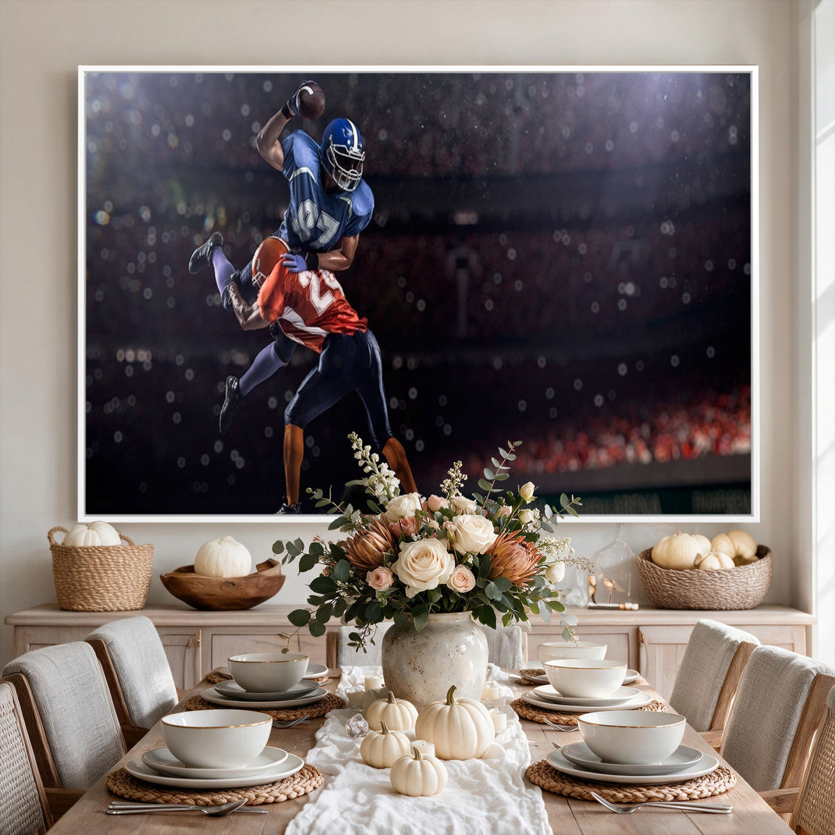 68009-MGV-CV-36X24 - American Football Wall Art Canvas Print, Stadium Sport Wall Art Print