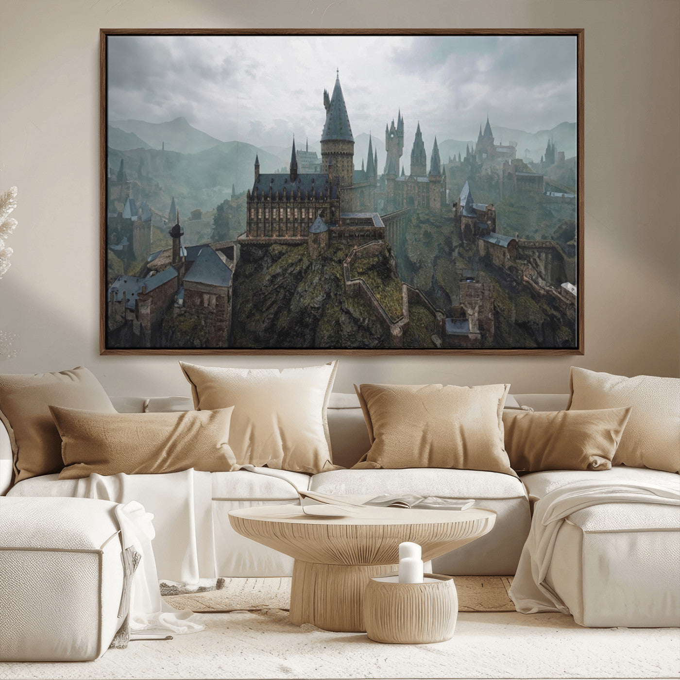 MGV-FC-36X24 - Disney Castle Wall Art Canvas Print, Living Kids Home Room Decor Art Print