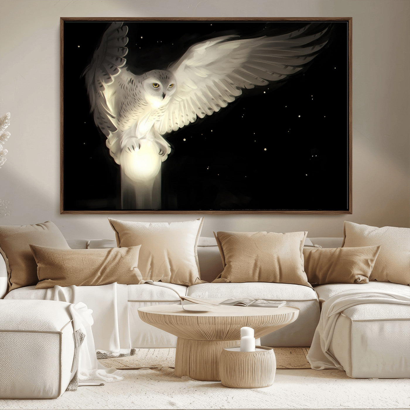 MGV-FC-36X24 - Night Owl Art -  Illuminating the Darkness – Unique Animal-Inspired Wall Art for Modern Decor |