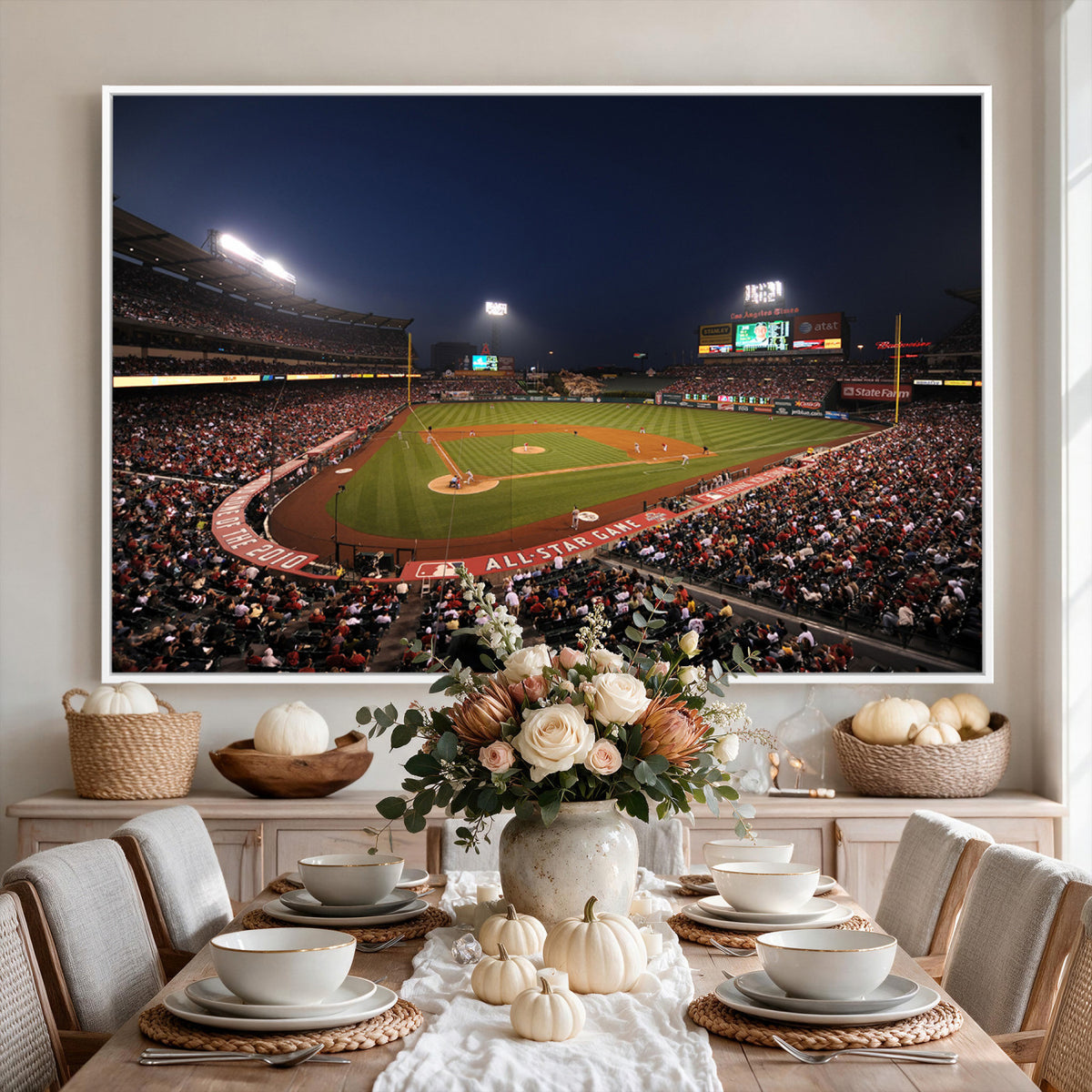 88896-MGV-CV-36X24 - Los Angeles Angels Baseball Team Print, Anaheim Angel Stadium Wall Art