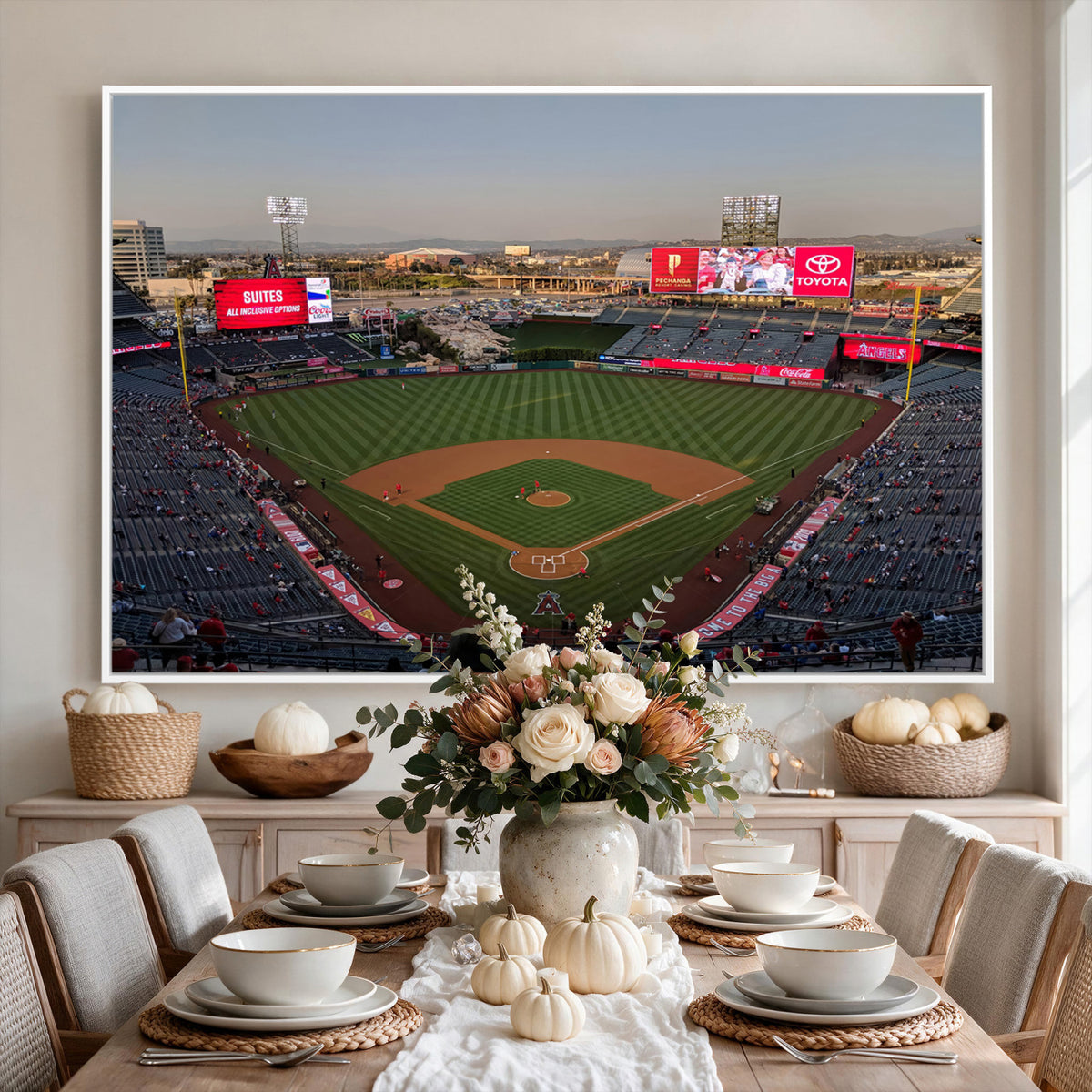 45864-MGV-CV-36X24 - Los Angeles Angels Baseball Canvas Print, Anaheim Angel Stadium Wall Art