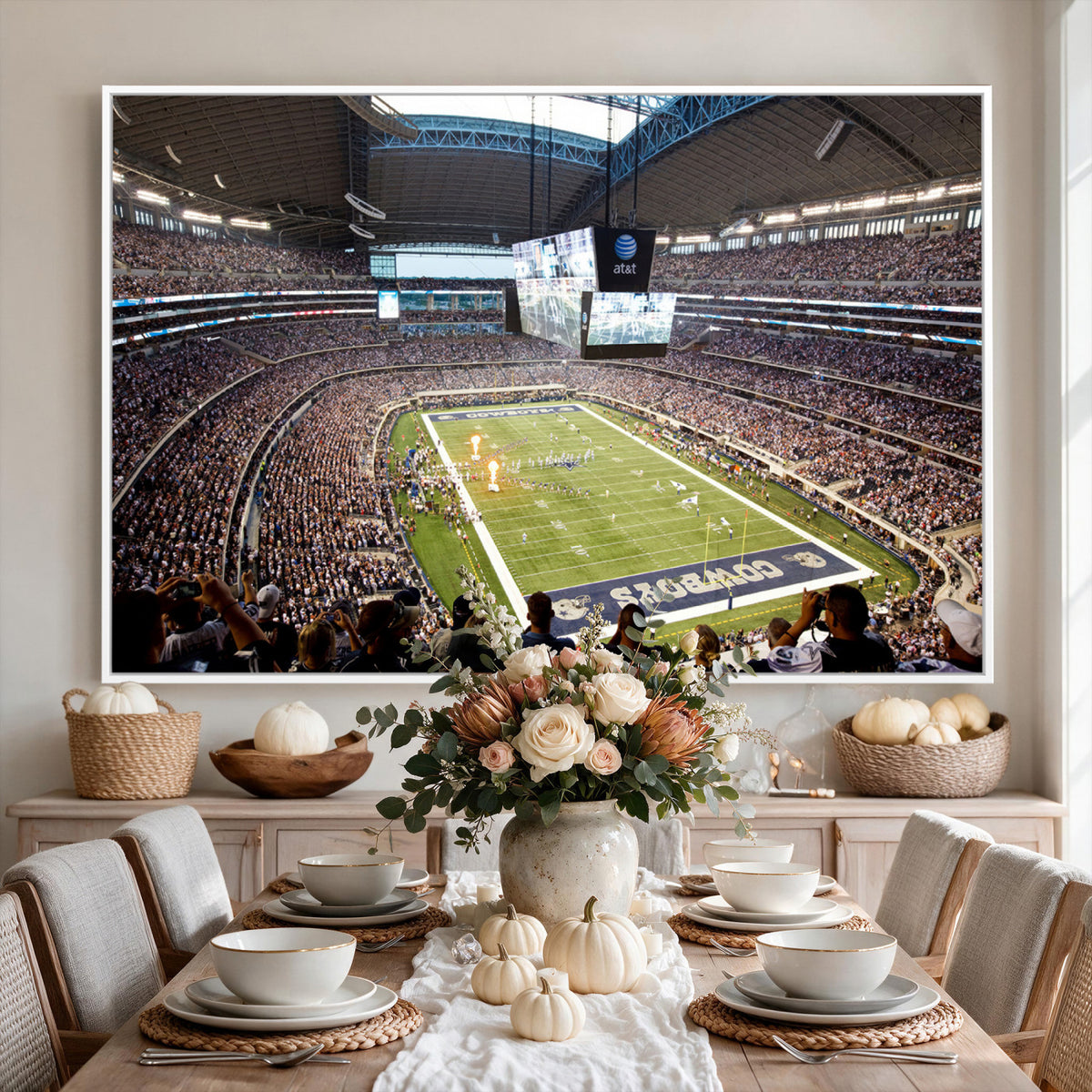 82096-MGV-CV-36X24 - Dallas Cowboys Football Team Print - Arlington AT&T Stadium Wall Art Canvas Print
